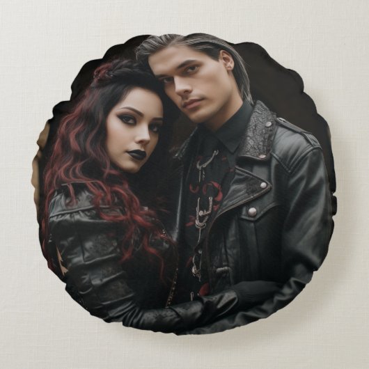 死ぬまでゴシック体の丸枕結婚を手放す ラウンドクッション (正面)