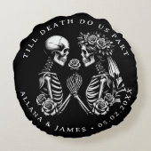 死ぬまでゴシック体の丸枕結婚を手放す ラウンドクッション (裏面)