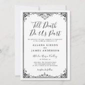 死ぬまでゴシック様式のモノグラム結婚の 招待状 (正面)