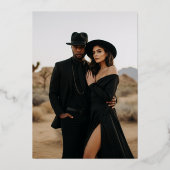 死ぬまでゴシック様式のモノグラム結婚の 箔招待状 (裏面)