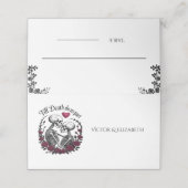 死ぬまでゴシック様式の骨格赤いバラ プレイスカード (外部開封)