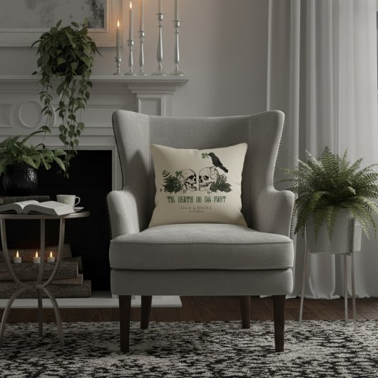 死ぬまでゴシック聖パトリックの日花のドクロ クッション