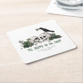 死ぬまでゴシック聖パトリックの日花のドクロ スクエアペーパーコースター (アングル)