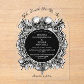 死ぬまでゴシック スカル モノグラム アーチ ウェディング アクリル招待状 (正面)