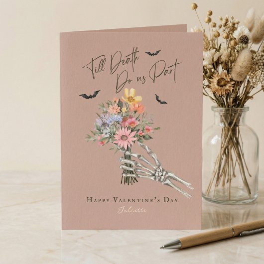 死ぬまでゴシック ワイルドフラワー スケルトン バレンタイン シーズンカード