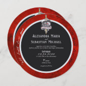 死ぬまでゴス ヴィクトリアン 赤い剣 スカル ウェディング 招待状 (正面/裏面)