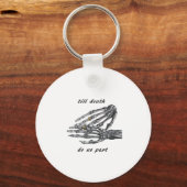 死ぬまでスケルトンの手（クリーム）クラス キーホルダー (正面)