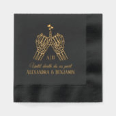 死ぬまでスケルトン手ピンキー誓い#1 箔ナプキン (正面)