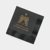 死ぬまでスケルトン手ピンキー誓い#1 箔ナプキン (左)