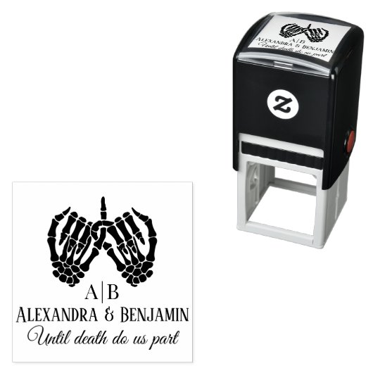 死ぬまでスケルトン手ピンキー誓い#N セルフインキングスタンプ (インサイチュ)