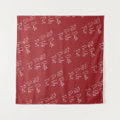 死ぬまでスケルトン結婚の赤 タペストリー (正面(横))