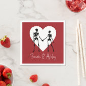 死ぬまでスケルトン赤いナプキン スタンダードカクテルナプキン (インサイチュ)