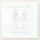 死ぬまでスケルトン・カップル・ネーム・ブラック ガラスコースター (裏面)