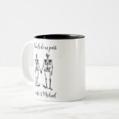 死ぬまでスケルトン・カップル・ネーム・ブラック ツートーンマグカップ (正面左)