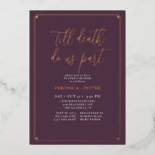 死ぬまでハロウィーンのカップルのシャワー 箔招待状 (正面)