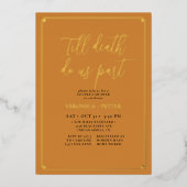 死ぬまでハロウィーンのカップルのシャワー 箔招待状 (正面)