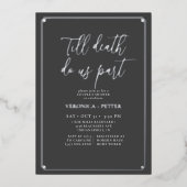 死ぬまでハロウィーンのカップルのシャワー 箔招待状 (正面)