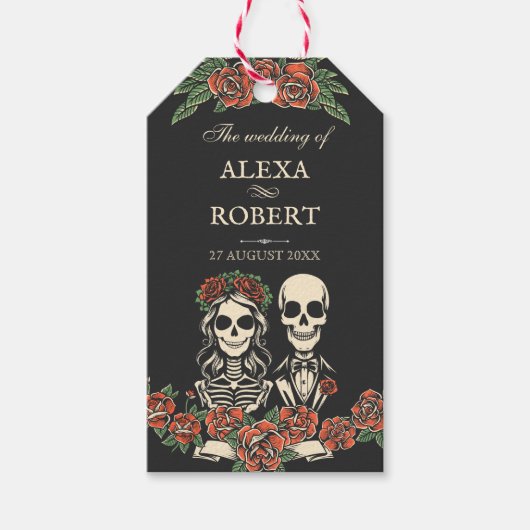死ぬまでバラの結婚骸骨 ギフトタグ (正面)
