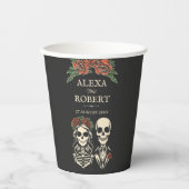 死ぬまでバラの結婚骸骨 紙コップ (正面)