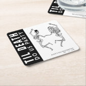 死ぬまでパーティしよう スケルトン新婦新郎  ブラコン・ハコンパーティ スクエアペーパーコースター (アングル)