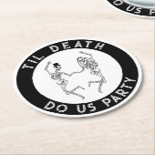 死ぬまでパーティしよう スケルトン新婦新郎 ブラコン・ハブコン ラウンドペーパーコースター (アングル)