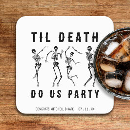 死ぬまでパーティしよう スケルトン ブラコン・ハプコン スクエアペーパーコースター