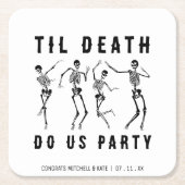 死ぬまでパーティしよう スケルトン ブラコン・ハプコン スクエアペーパーコースター (正面)