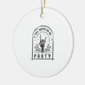 死ぬまでパーティしよう レトロな独身最後の旅デザイン セラミックオーナメント (左)