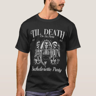 死ぬまでパーティしよう レトロ スケルトン ブライズメイド Tシャツ