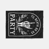 死ぬまでパーティしよう レトロ ハロウィン バチェロレッテ フリースブランケット (正面(横))