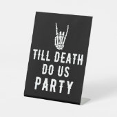 死ぬまでパーティをしよう ブラック スケルトン パーティー 装飾 台座サイン (正面)