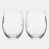 死ぬまでパーティを共にしよう2羽の黒いコウテイペンギン ステムなしワイングラス (左)