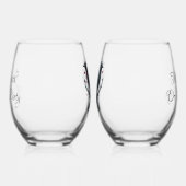 死ぬまでパーティを共にしよう2羽の黒いコウテイペンギン ステムなしワイングラス (右)