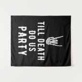 死ぬまでパーティーしよう スケルトン ブラック タペストリー (正面(横))