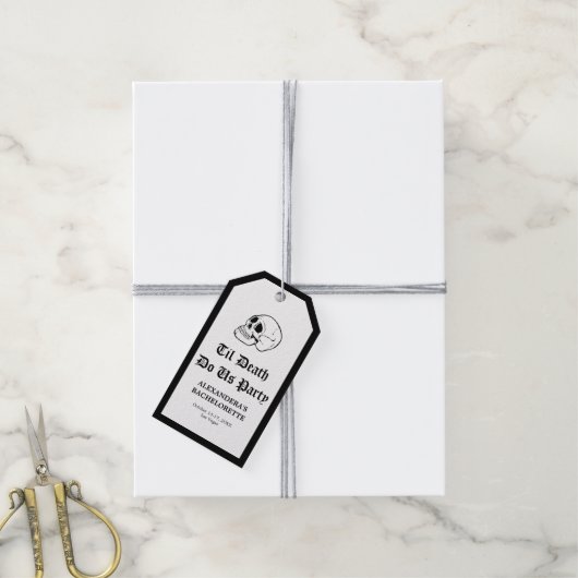 死ぬまでパーティーをしよう! 結婚前のお別れパーティーのギフトタグ ギフトタグ (より糸付き)