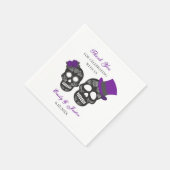 死ぬまでパープルパーソナライズされた結婚の スタンダードカクテルナプキン (角)