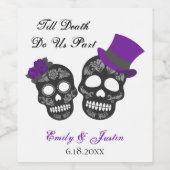 死ぬまでパープルパーソナライズされた結婚の ワインラベル (シングルラベル)