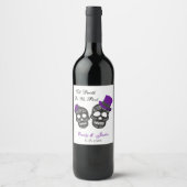 死ぬまでパープルパーソナライズされた結婚の ワインラベル (正面)