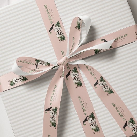 死ぬまでピンクゴシックセントパトリックデーフラワースカル サテンリボン