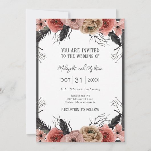 死ぬまでフローラの結婚骨格 招待状 (裏面)