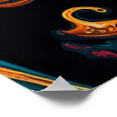 死ぬまでメキシコのスケルトンアートカップルの一部 ポスター (角)