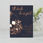 死ぬまでモダンスカル結婚の葉 箔招待状 (立ち正面)