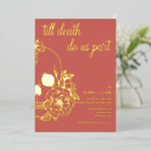 死ぬまでモダンスカル結婚の葉 箔招待状 (立ち正面)