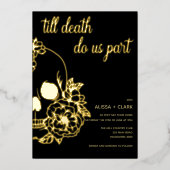 死ぬまでモダンスカル結婚 箔招待状 (正面)