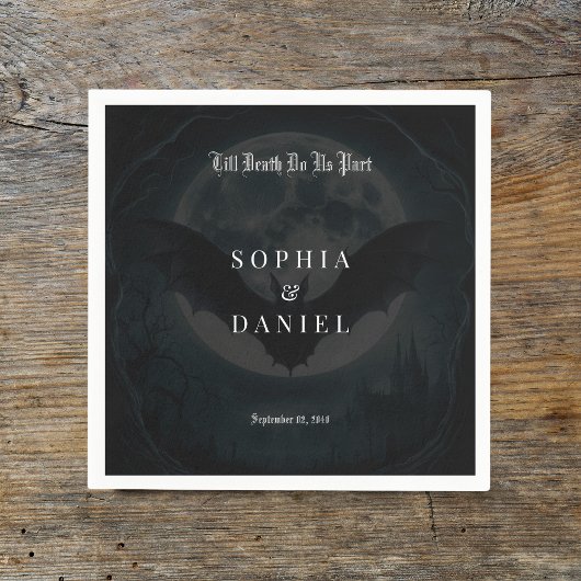 死ぬまでロマンチックなこうもりムーンライト結婚ゴシック スタンダードカクテルナプキン