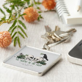 死ぬまでロマンチック ゴス 緑の花 スカル キーホルダー (側面)