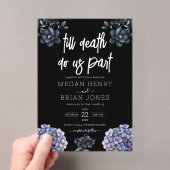 死ぬまで一緒にいる モッディブラックフラワーの結婚式 アクリル招待状 (インサイチュ (ポータブル))
