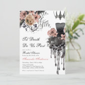 死ぬまで一緒にハロウィンピンクの結婚前お披露目パーティー 招待状 (スタンド正面)