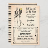 死ぬまで一緒に夫婦の骸骨シャワー 招待状 (正面/裏面)