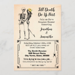 死ぬまで一緒に夫婦の骸骨シャワー 招待状